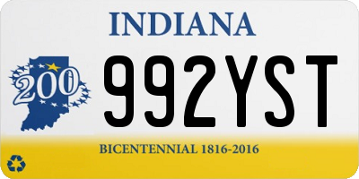 IN license plate 992YST