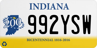 IN license plate 992YSW