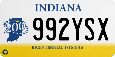 IN license plate 992YSX