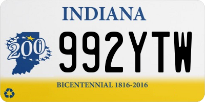 IN license plate 992YTW