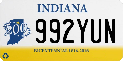 IN license plate 992YUN