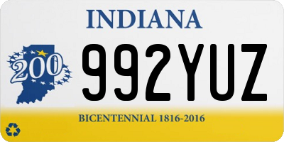 IN license plate 992YUZ