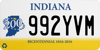 IN license plate 992YVM