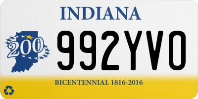 IN license plate 992YVO