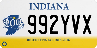 IN license plate 992YVX