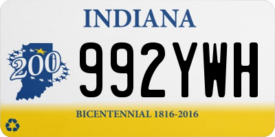 IN license plate 992YWH