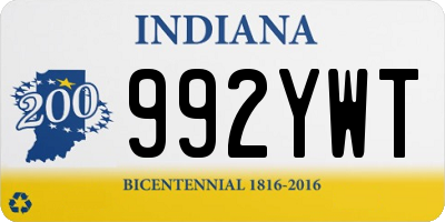 IN license plate 992YWT