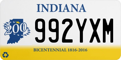 IN license plate 992YXM