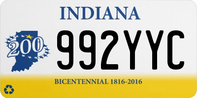 IN license plate 992YYC