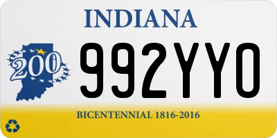 IN license plate 992YYO
