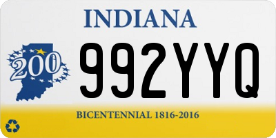 IN license plate 992YYQ