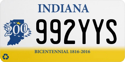 IN license plate 992YYS