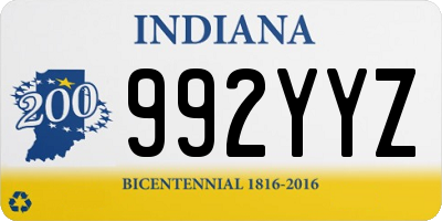 IN license plate 992YYZ