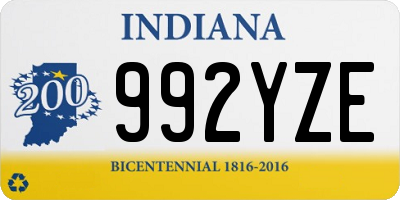 IN license plate 992YZE