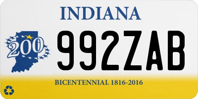 IN license plate 992ZAB