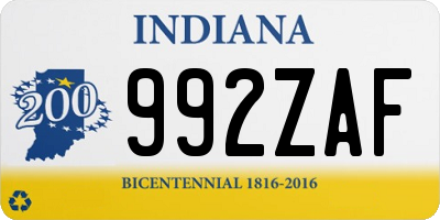 IN license plate 992ZAF