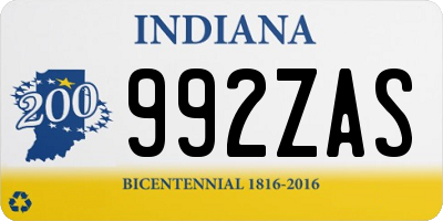 IN license plate 992ZAS