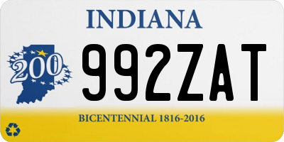 IN license plate 992ZAT