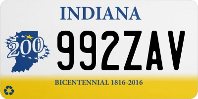 IN license plate 992ZAV