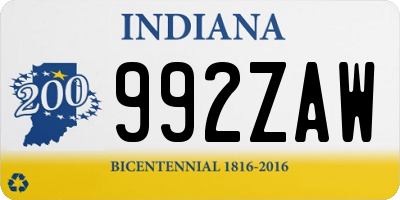 IN license plate 992ZAW