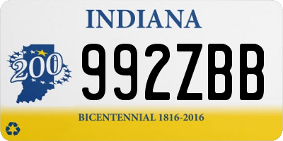 IN license plate 992ZBB