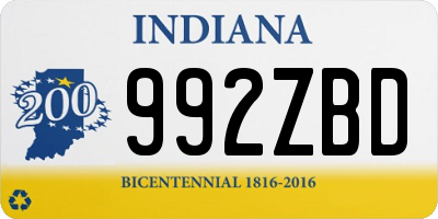 IN license plate 992ZBD