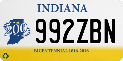 IN license plate 992ZBN