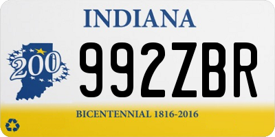 IN license plate 992ZBR