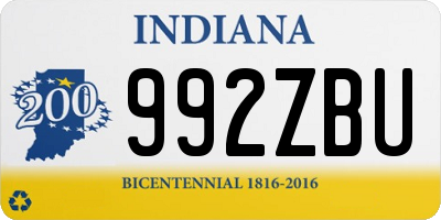 IN license plate 992ZBU