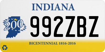 IN license plate 992ZBZ