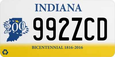 IN license plate 992ZCD