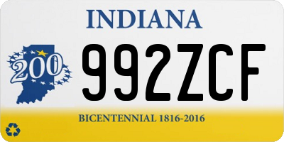 IN license plate 992ZCF