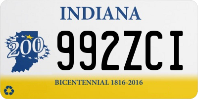 IN license plate 992ZCI