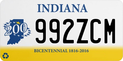 IN license plate 992ZCM