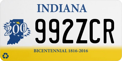 IN license plate 992ZCR