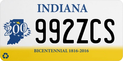 IN license plate 992ZCS