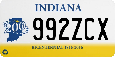 IN license plate 992ZCX