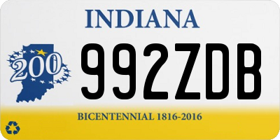 IN license plate 992ZDB