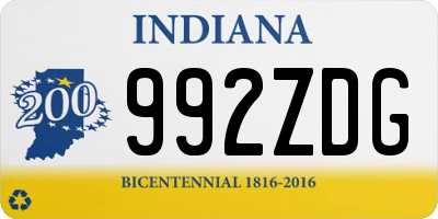 IN license plate 992ZDG