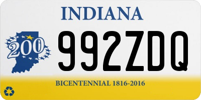 IN license plate 992ZDQ