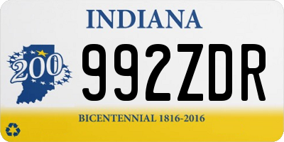 IN license plate 992ZDR