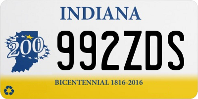 IN license plate 992ZDS