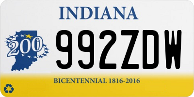 IN license plate 992ZDW