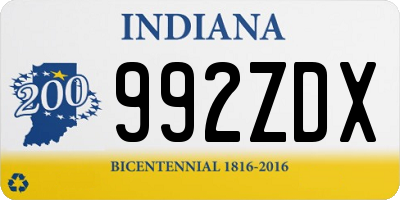 IN license plate 992ZDX