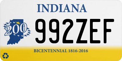 IN license plate 992ZEF