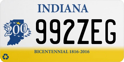 IN license plate 992ZEG