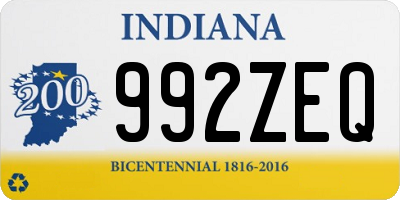 IN license plate 992ZEQ