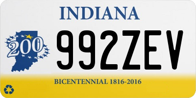 IN license plate 992ZEV