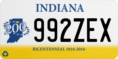 IN license plate 992ZEX