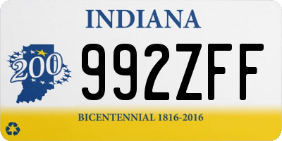 IN license plate 992ZFF